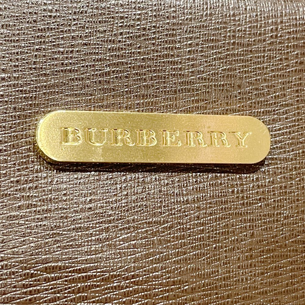 BURBERRY(バーバリー) ロゴ プレート 内部チェック バイカラー トートバッグ レザー レディース【中古AB】20241201