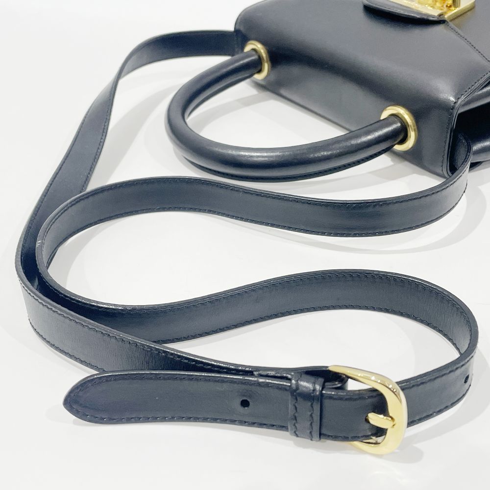 Salvatore Ferragamo(サルヴァトーレフェラガモ) ヒール金具 トップハンドル 2WAY DQ-21 1668 ハンドバッグ レザー レディース【中古B】20231216