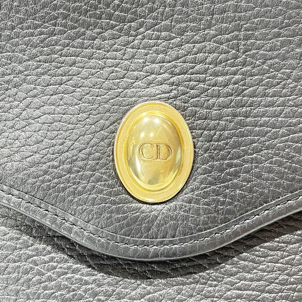 Christian Dior(クリスチャンディオール) CDロゴ オーバル トップハンドル ヴィンテージ ハンドバッグ レザー レディース【中古B】20241130