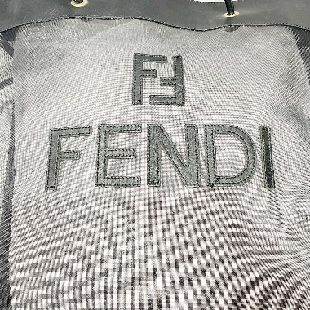 FENDI(フェンディ) ロゴ メッシュ 肩掛け ヴィンテージ トートバッグ レザー レディース【中古B】20240825