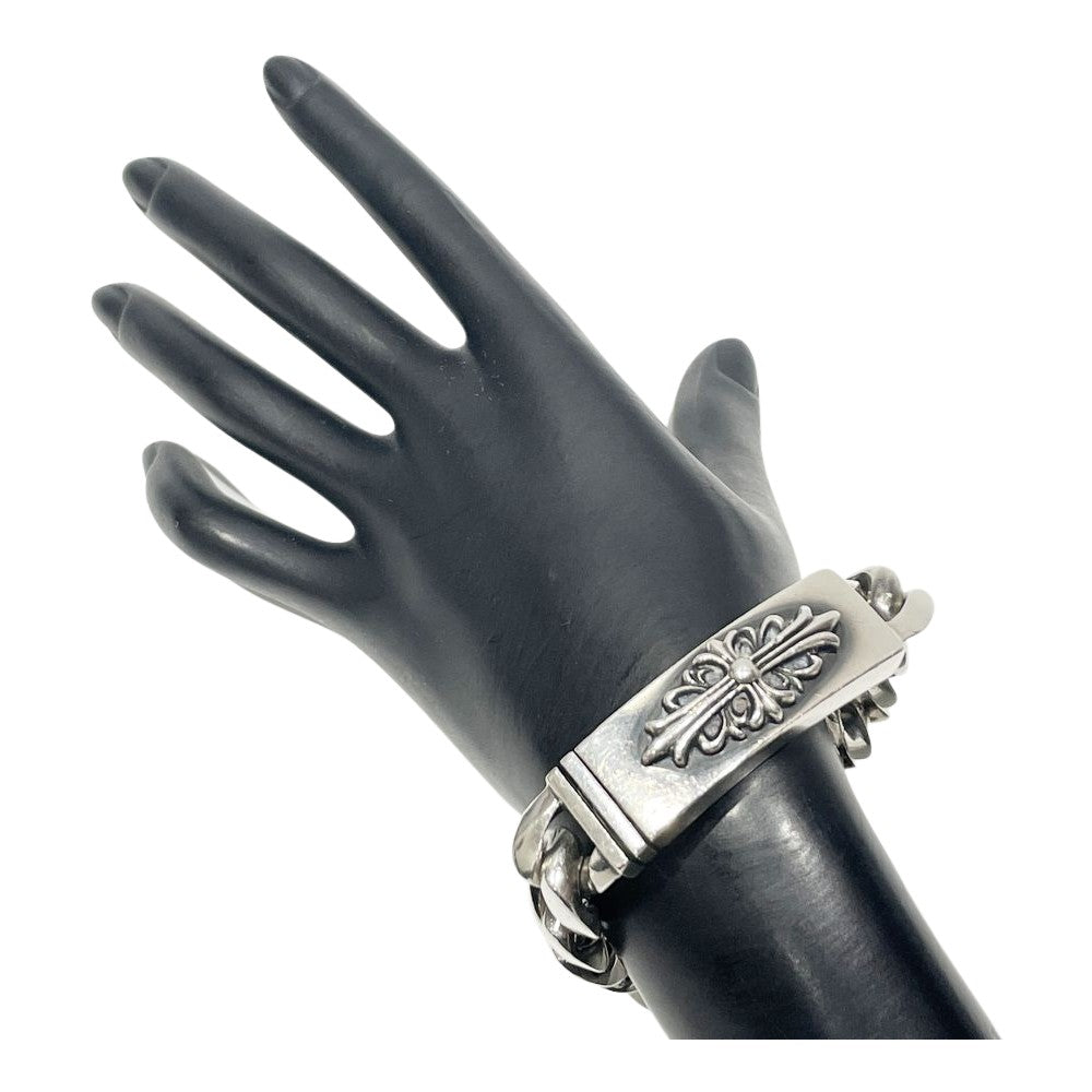 CHROME HEARTS(クロムハーツ) フローラルクロス IDクラシック 11LINK ブレスレット シルバー925 メンズ【中古】20241207