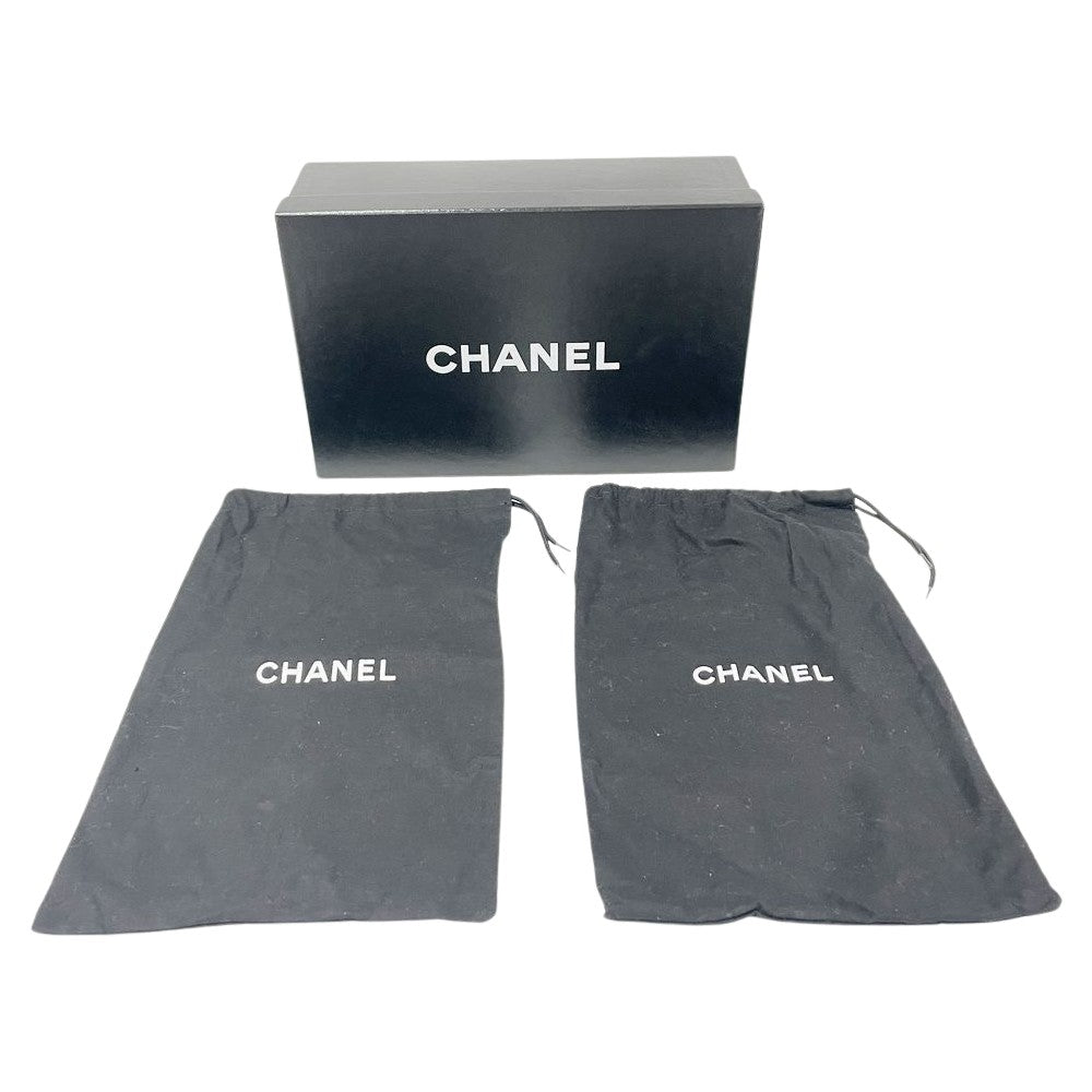 CHANEL(シャネル) サイズ35ハーフ ココマーク レースアップ ヒール8cm パンプス レザー/ レディース【中古A】20241209