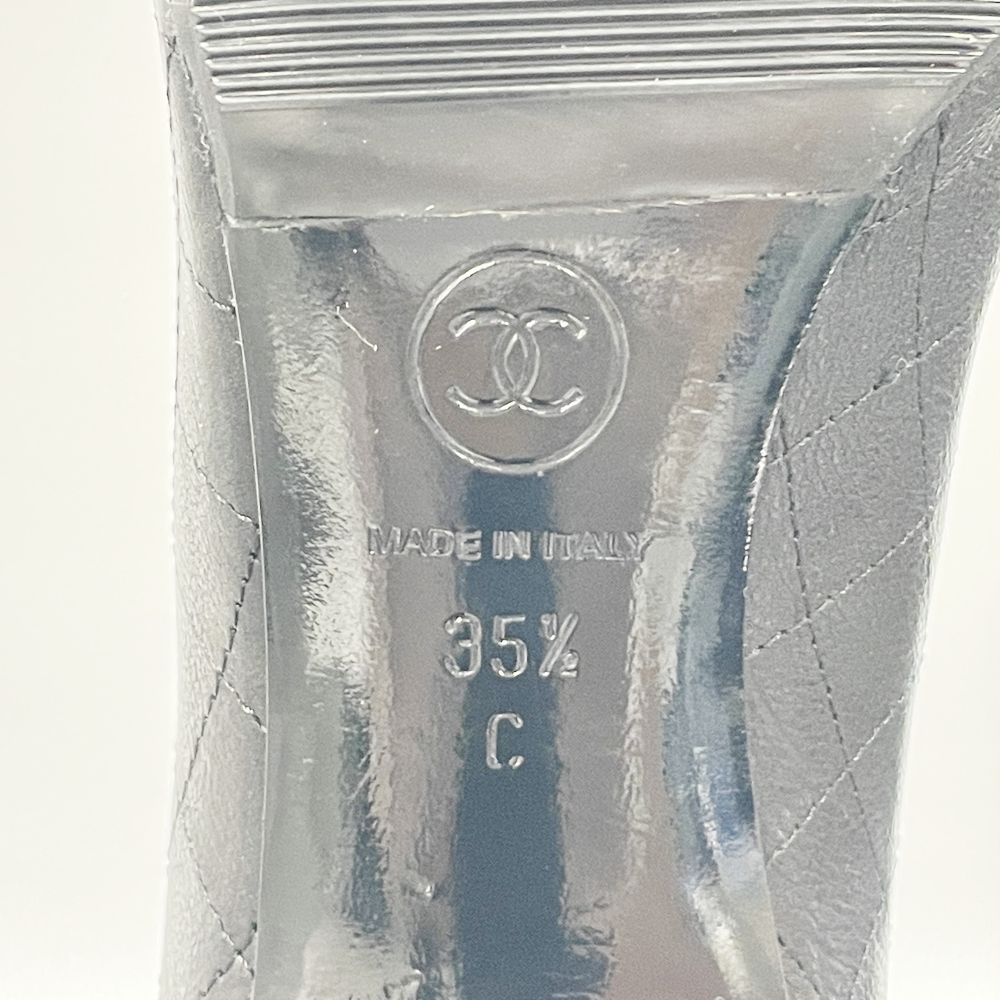 CHANEL(シャネル) サイズ35ハーフ ココマーク レースアップ ヒール8cm パンプス レザー/ レディース【中古A】20241209