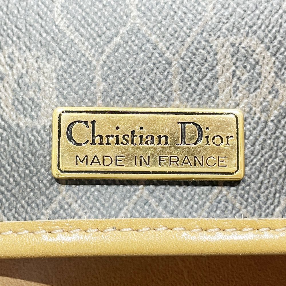 Christian Dior(クリスチャンディオール) ハニカム柄 ロゴプレート 斜め掛け ヴィンテージ ショルダーバッグ PVC/レザー レディース【中古B】20241207