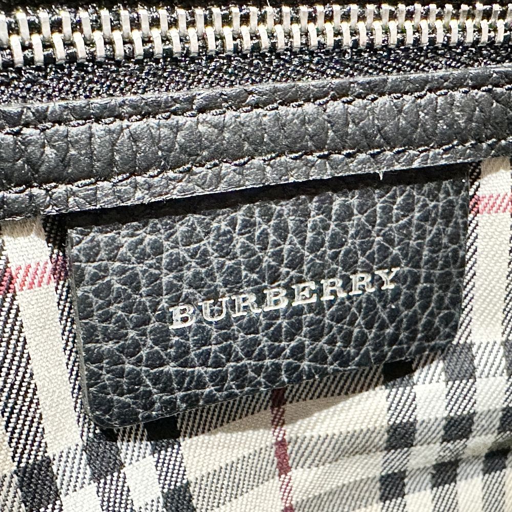 BURBERRY(バーバリー) ロゴ 内部チェック ハンドバッグ レザー レディース【中古B】20241207