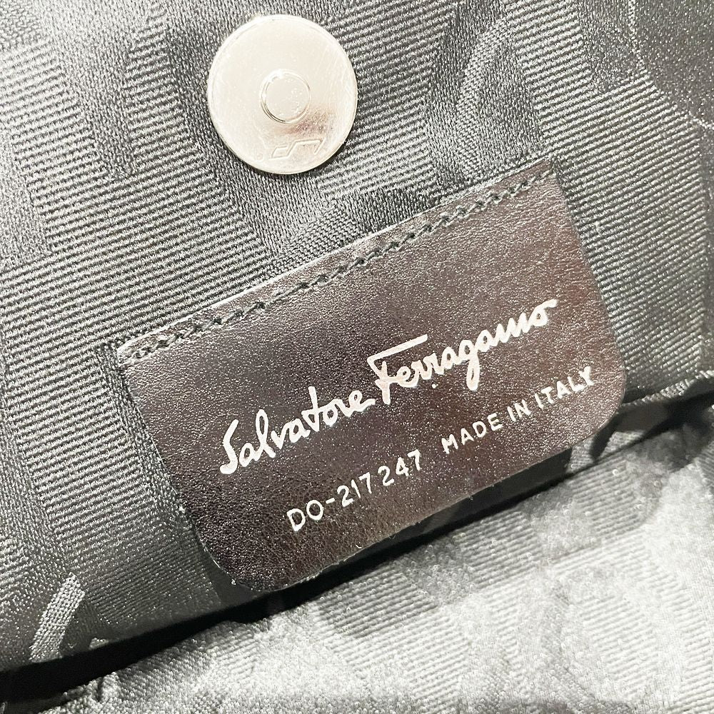 Salvatore Ferragamo(サルヴァトーレフェラガモ) ヴァラ 編み込み 肩掛け DO-217242 ハンドバッグ キャンバス レディース【中古AB】20241207