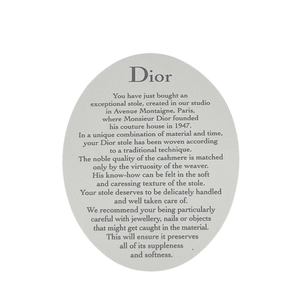 Dior(ディオール) 140cm×140cm 大判 カナージュ柄 ジャガード ショール ストール スカーフ カシミヤ/シルク ユニセックス【新古品SA】20241219