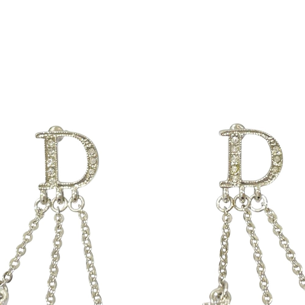 Christian Dior(クリスチャンディオール) スイング ロゴ ラインストーン ピアス メタル/ レディース【中古A】20241219