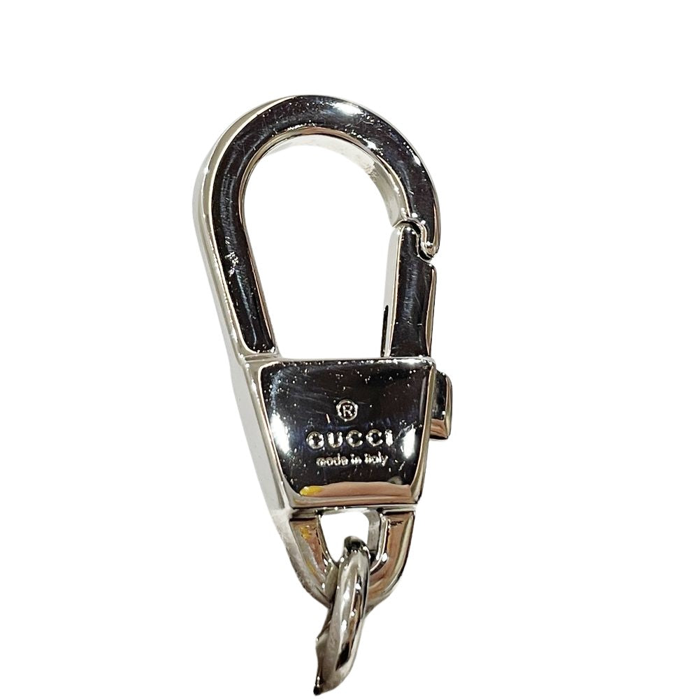 GUCCI(グッチ) シグネチャー GG タグ キーホルダー チャーム キーリング シマレザー/メタル ユニセックス【中古A】20241222