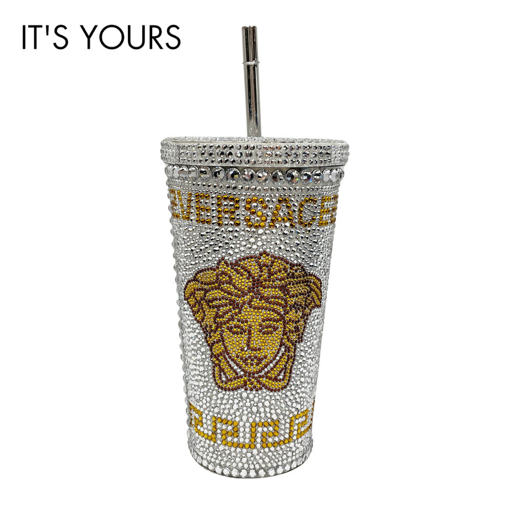 VERSACE(ヴェルサーチ) タンブラー クリスタル メドゥーサ トラベル カップ ロゴ ラインストーン /メタル ユニセックス【中古A】20241222