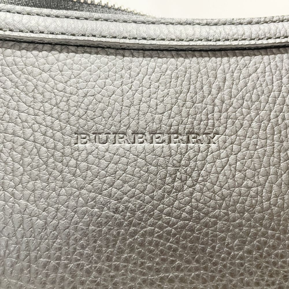 BURBERRY(バーバリー) ロゴ 内部チェック 肩掛け ショルダーバッグ レザー レディース【中古A】20241222