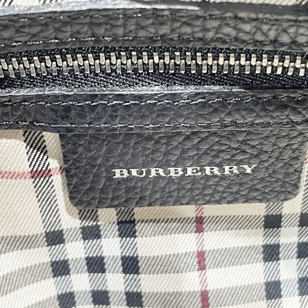 BURBERRY(バーバリー) ロゴ 内部チェック 肩掛け ショルダーバッグ レザー レディース【中古A】20241222