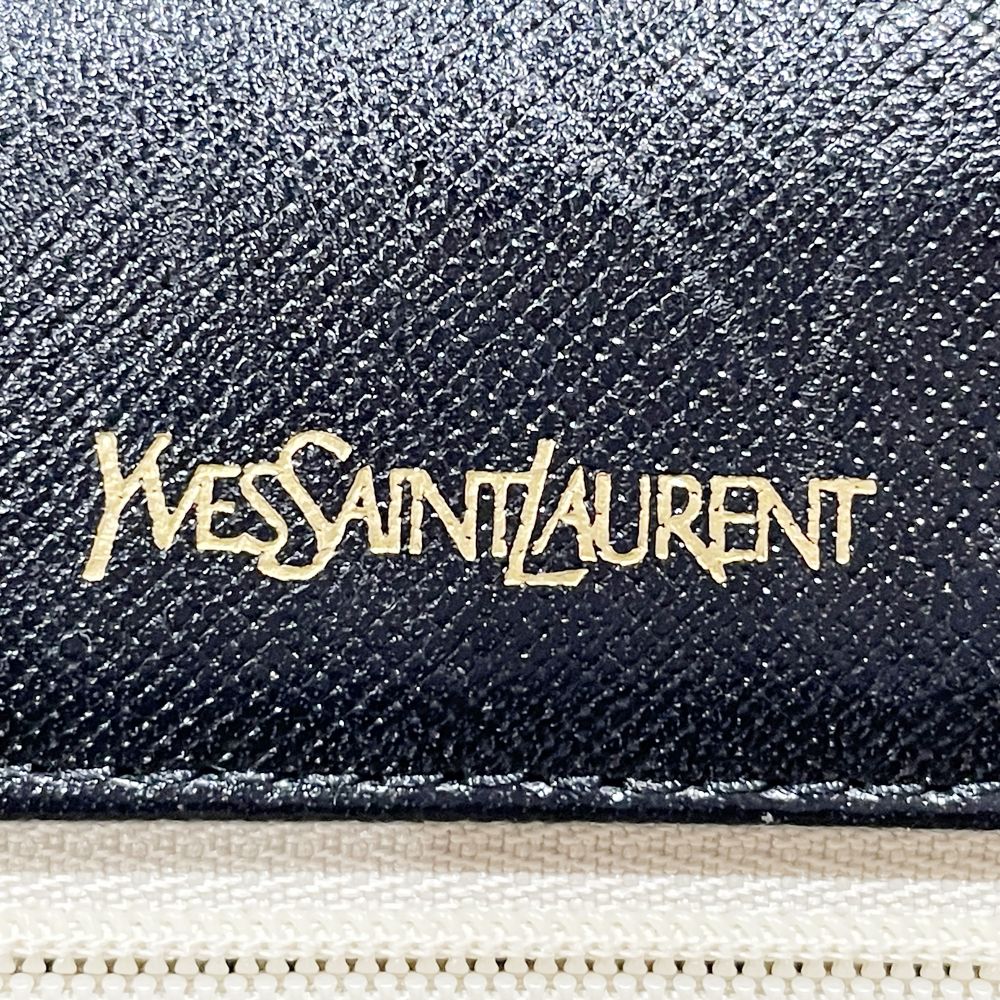 YVES SAINT LAURENT(イヴ・サンローラン) YSL ロゴ スクエア オールド ヴィンテージ クラッチバッグ レザー レディース【中古B】20240224