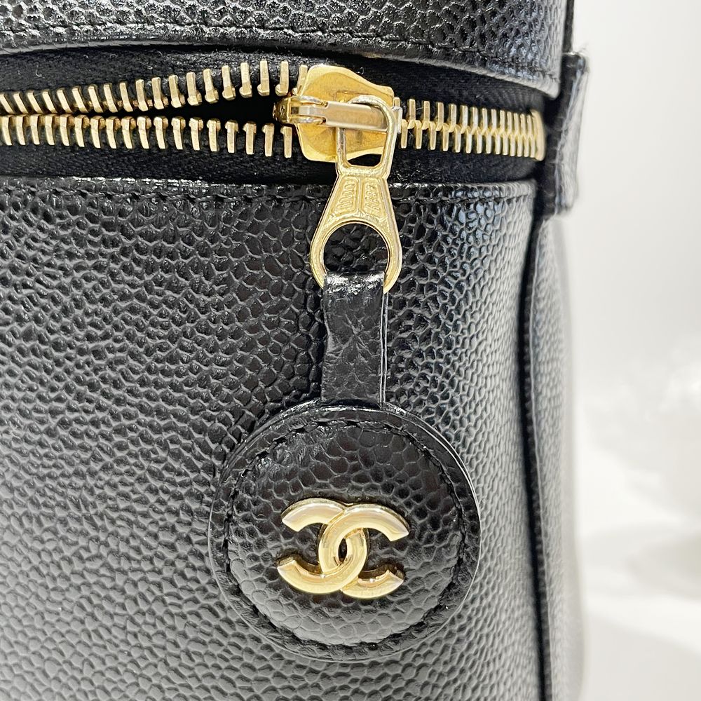 CHANEL(シャネル) ココマーク 縦型 バニティ ゴールド金具 ハンドバッグ キャビアスキン レディース【中古AB】20241222