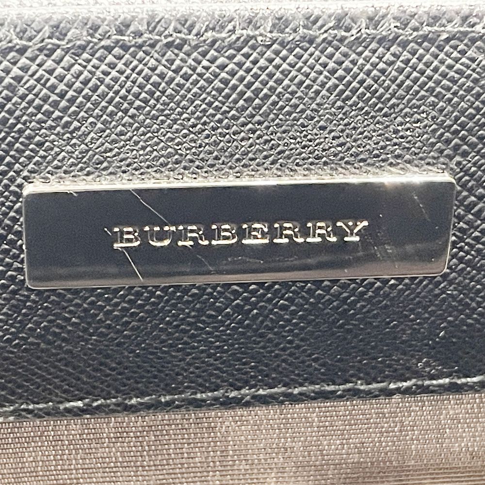 BURBERRY(バーバリー) ロゴ プレート 内部チェック バケツ型 肩掛け ハンドバッグ レザー レディース【中古AB】20241224