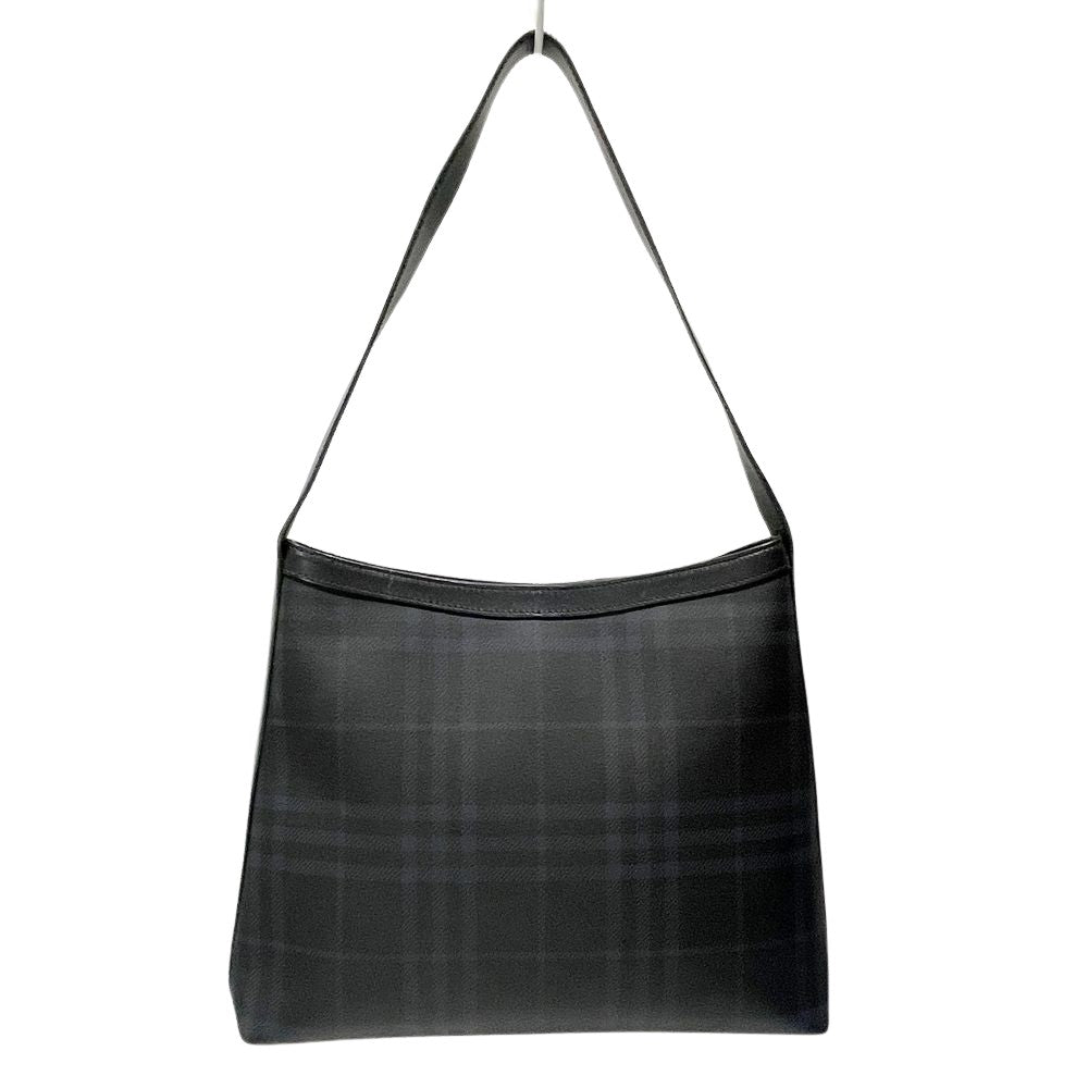 BURBERRY(バーバリー) ロンドン ロゴ プレート チェック 肩掛け ショルダーバッグ PVC/レザー レディース【中古AB】20241225