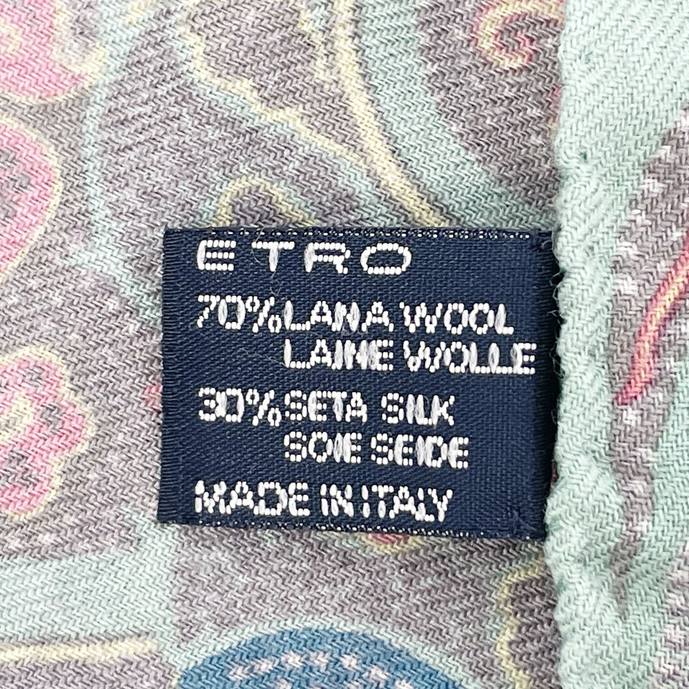 ETRO(エトロ) ペイズリー 116㎝×33㎝ スカーフ ショール マフラー ストール ウール/シルク ユニセックス【中古A】20250109