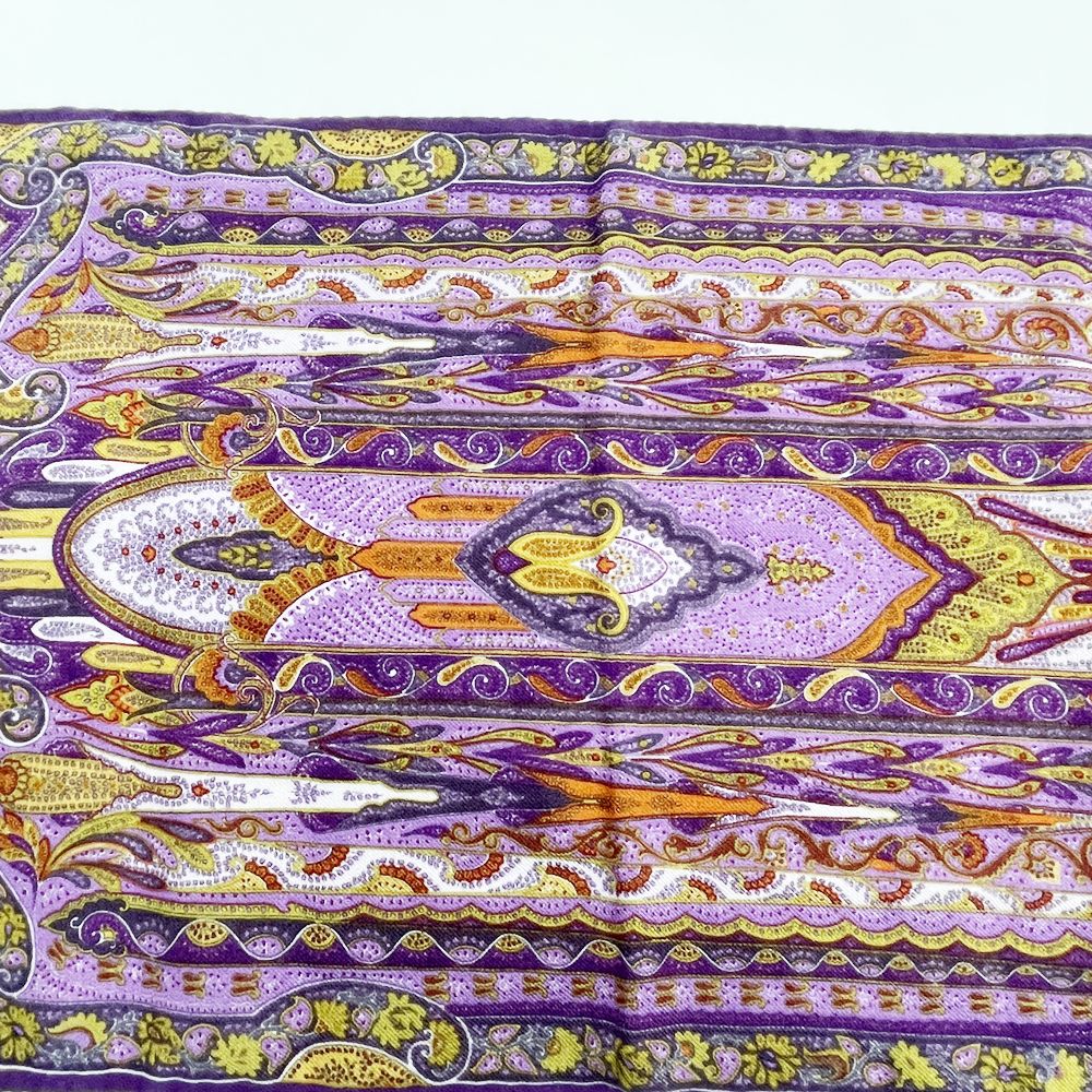 ETRO(エトロ) ペイズリー 116㎝×33㎝ スカーフ ショール マフラー ストール ウール/シルク ユニセックス【中古A】20250109