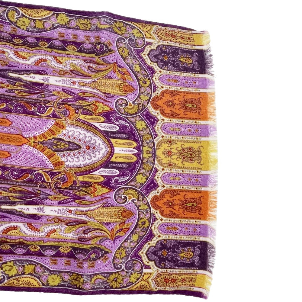 ETRO(エトロ) ペイズリー 116㎝×33㎝ スカーフ ショール マフラー ストール ウール/シルク ユニセックス【中古A】20250109