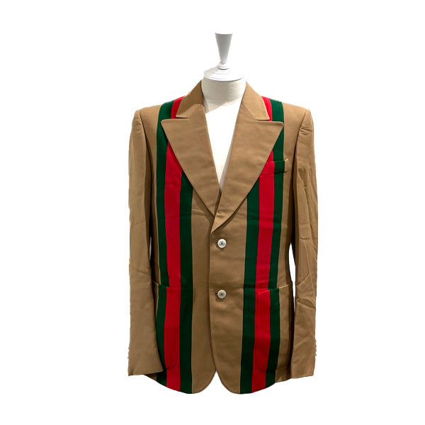 GUCCI Sherry Line Be Michele 2 Button 7-50R Tailored Jacket/Outer Material: 51% Wool, 49% Silk Embroidered Area 1: 100% Polyester Embroidered Area 2: 100% Rayon Outer Material: 100% Rayon Sleeve Lining: 100% Cupro Men's [Used AB] 20231114