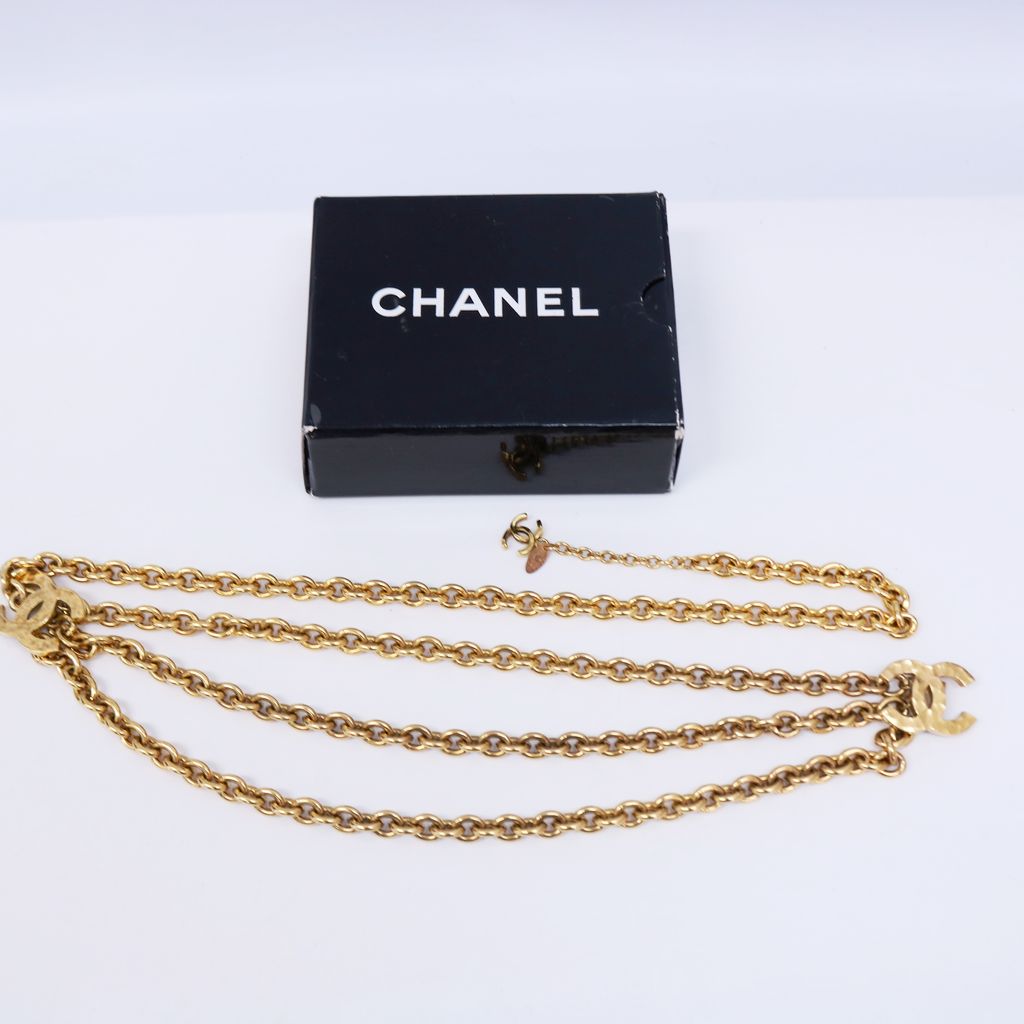 中古B/標準】CHANEL シャネル ヴィンテージ ココマーク 3連 COCO