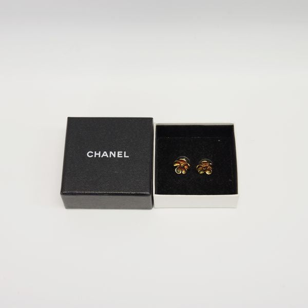 CHANEL Flower Motif Coco Mark Color Stone Gradient 03P Vintage Earrings GP Women's [Used AB] 20230125