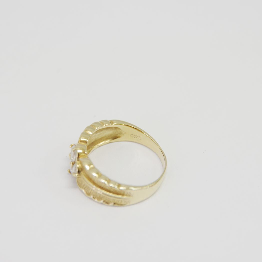 no brand Diamond Ring D0.52ct Clover Motif Size 13.5 Ring K18 Yellow Gold Women's [Used B] 20220907