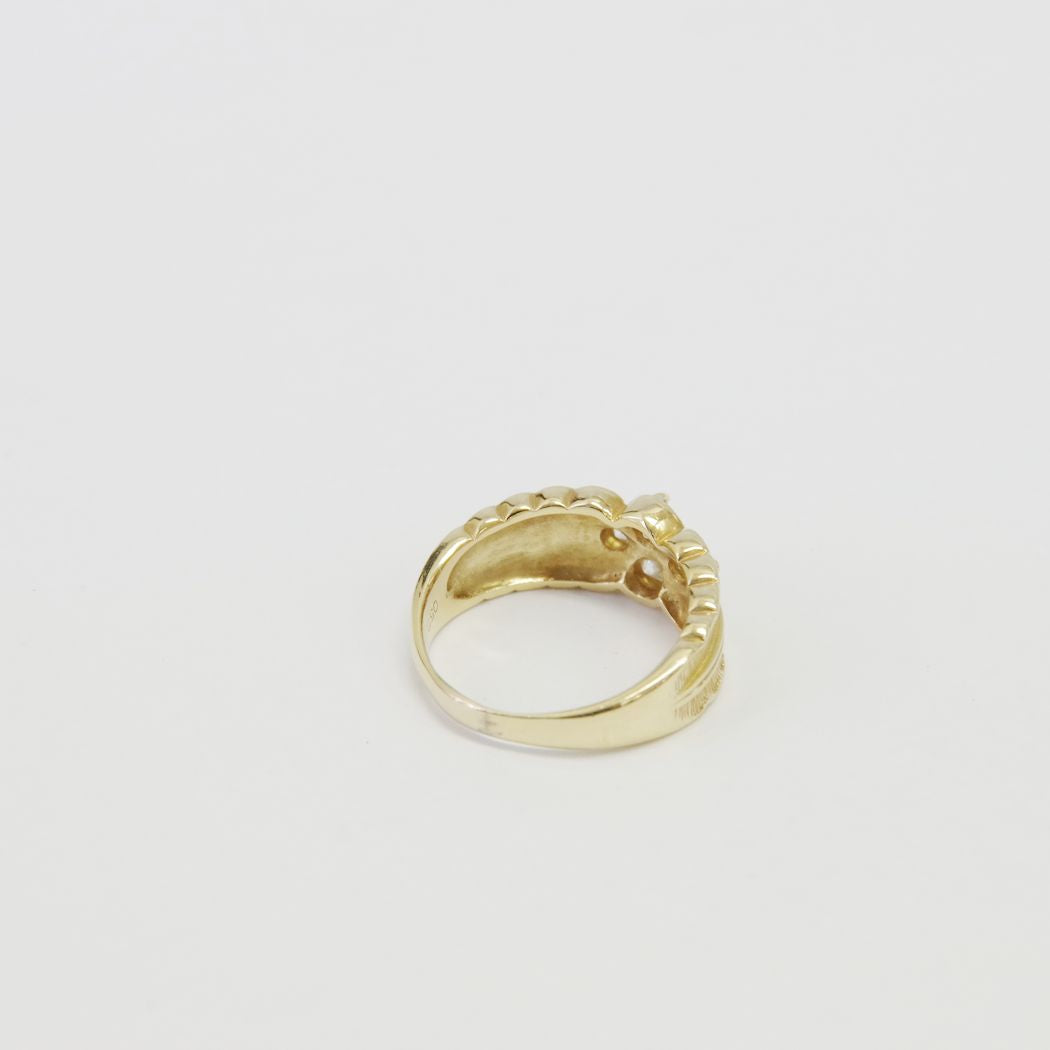no brand Diamond Ring D0.52ct Clover Motif Size 13.5 Ring K18 Yellow Gold Women's [Used B] 20220907
