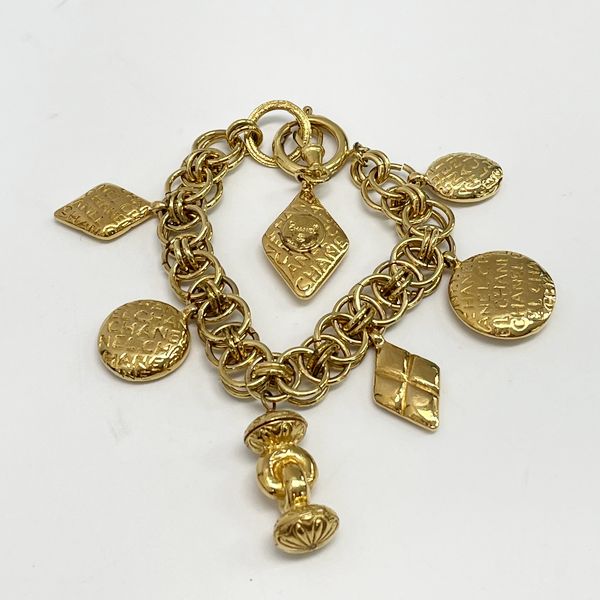 CHANEL Mademoiselle Icon Logo Chain Vintage Bracelet GP Women's [Used B] 20230203