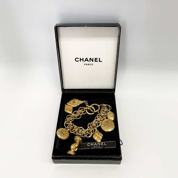 CHANEL Mademoiselle Icon Logo Chain Vintage Bracelet GP Women's [Used B] 20230203