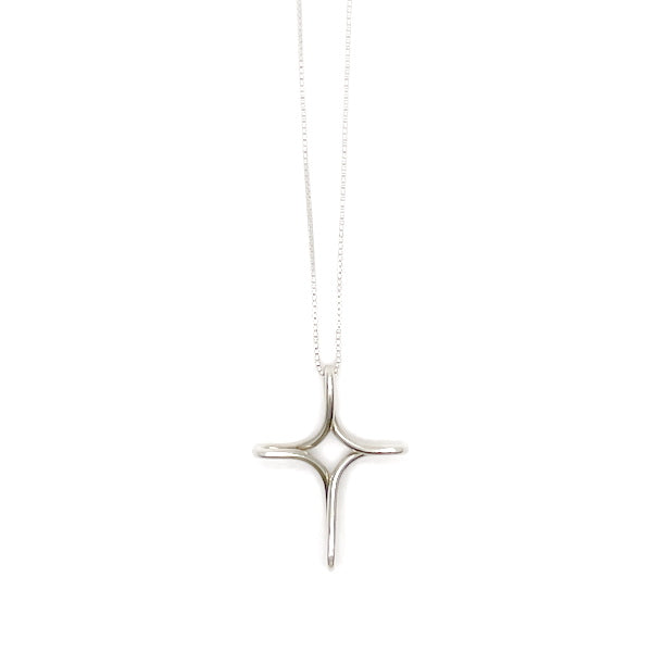 TIFFANY&amp;Co. Elsa Peretti Open Cross Necklace Silver 925 Women's [Used B] 20230508