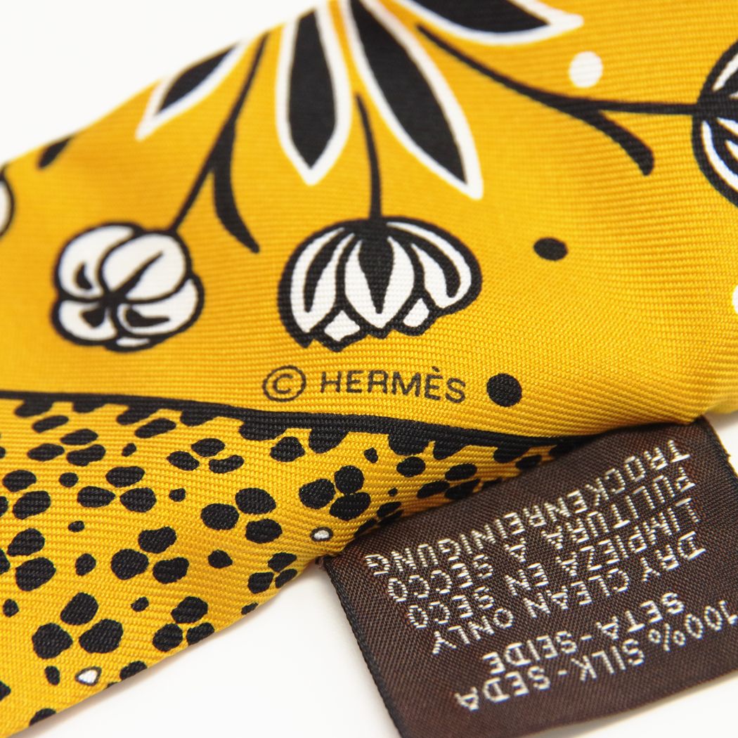 HERMES Twilly Les Leopards Bandana 豹纹头巾围巾丝绸女士 [二手 AB] 20230131