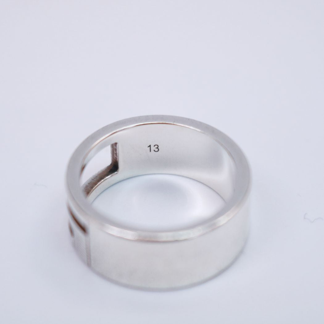 GUCCI G ring size 12.5 ring silver 925 unisex [Used B] 20221104