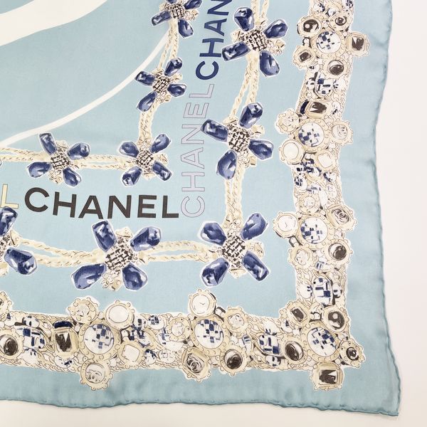 CHANEL Coco Mark Bijou Jewelry Vintage Scarf Silk Women's [Used AB] 20230406