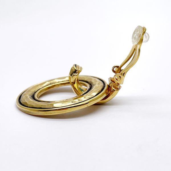 CHANEL Circle Hoop Vintage Old Earrings GP Women's [Used B] 20230508