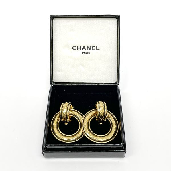 CHANEL Circle Hoop Vintage Old Earrings GP Women's [Used B] 20230508