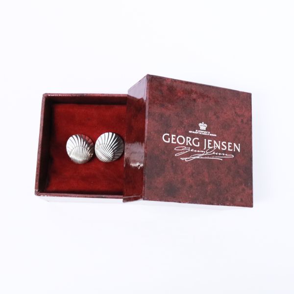 Georg Jensen Vintage Shell Motif Earrings Silver 925 Women's [Used B] 20221027