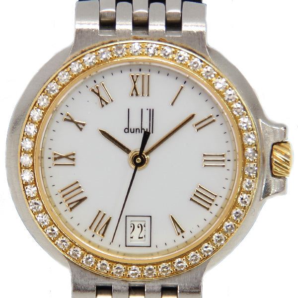 Dunhill Elite 钻石表圈手表 不锈钢/K18 黄金 女士腕表 [二手 AB] 20221122