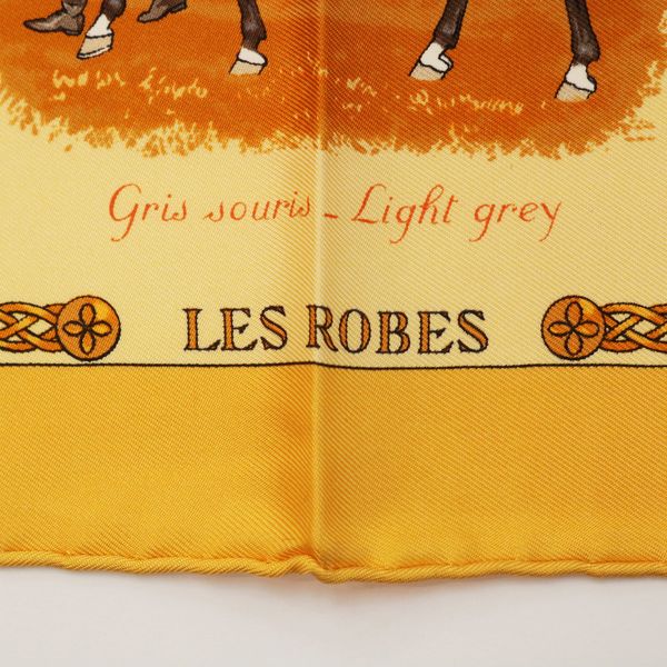 HERMES Carre 45 Petit Carre LES ROBES Horse Hair Color Scarf Silk Ladies [Used A] 20230126