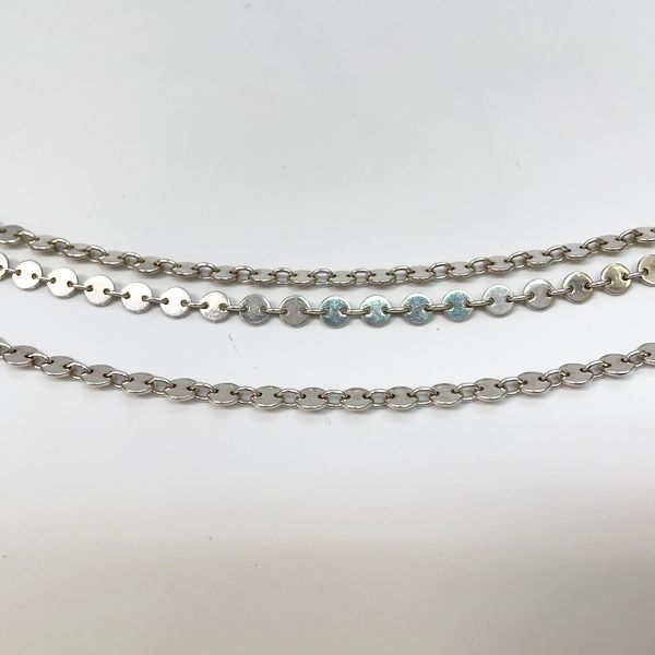 HERMES (Rare) Vintage 3-strand Necklace Choker Necklace Silver 925 Women's [Used B] 20230201