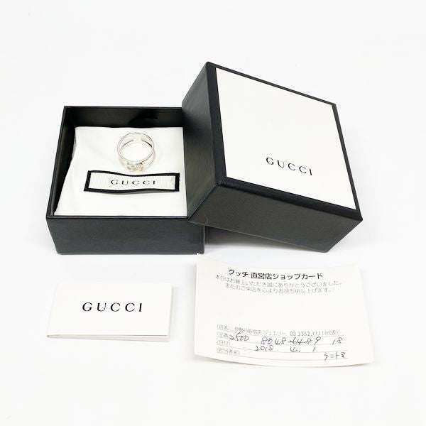 GUCCI（グッチ） インターロッキングG シンオープンバンド 298036 17号 リング・指輪 シルバー925 メンズ 【中古AB】 20230428