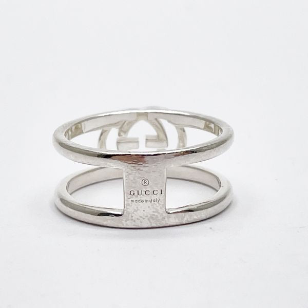 GUCCI Interlocking G Thin Open Band 298036 No. 17 Ring Silver 925 Men's [Used AB] 20230428