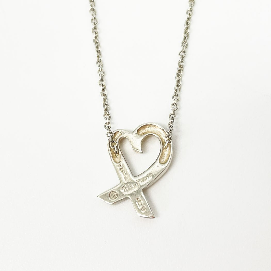TIFFANY&amp;Co. (Tiffany) Loving Heart Necklace Silver 925 Women's [Used B] 20230210