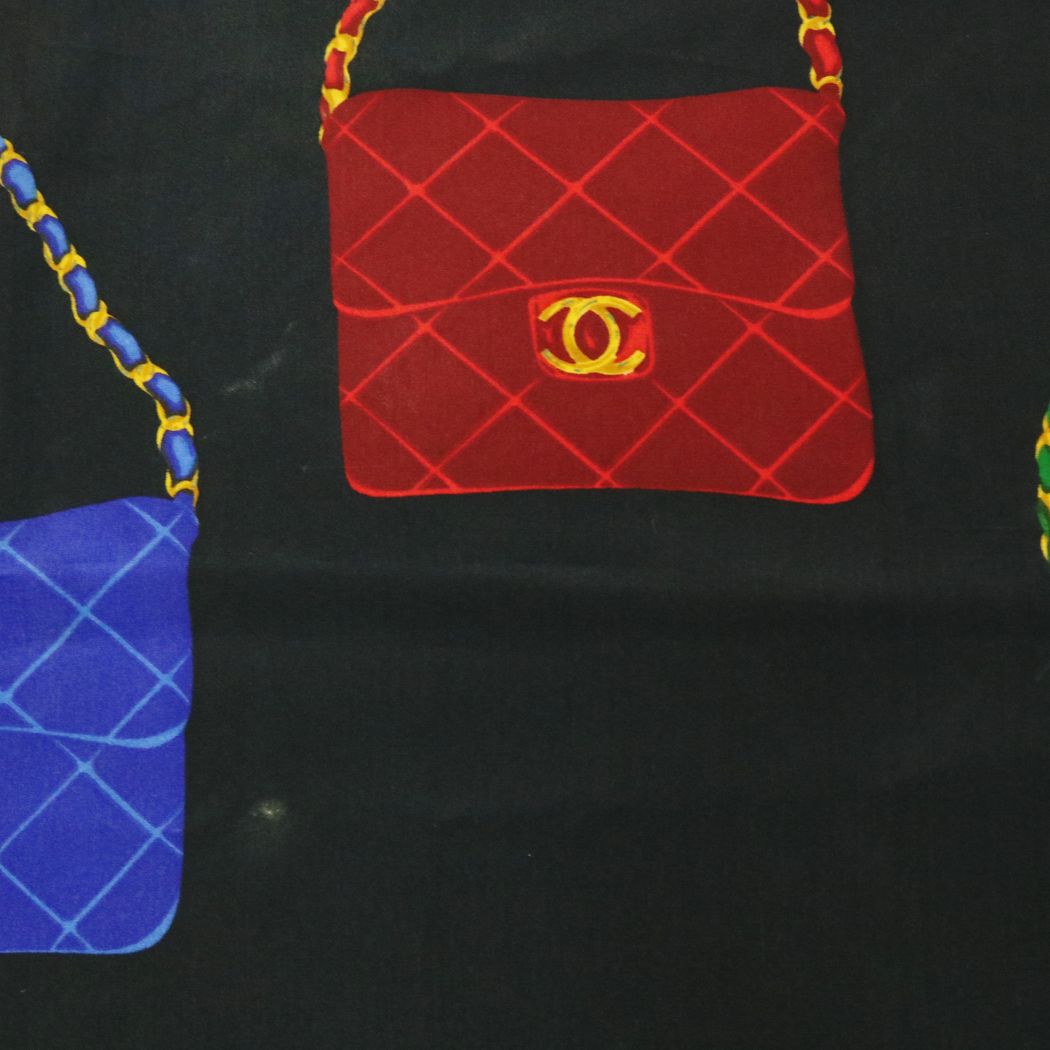 CHANEL Matelasse Bag Motif Vintage Scarf Silk Ladies [Used B] 20230119
