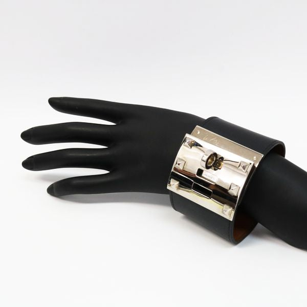 HERMES Kelly Dog Extreme Bangle Studded Bracelet Vaux Swift/Metal Women's [Used B] 20221226
