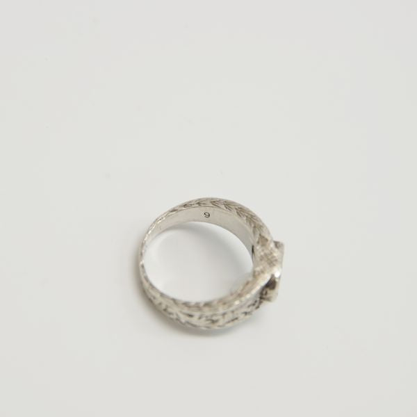 GUCCI Interlocking G Arabesque Size 8.5 Ring Silver 925 Women's [Used B] 20230112