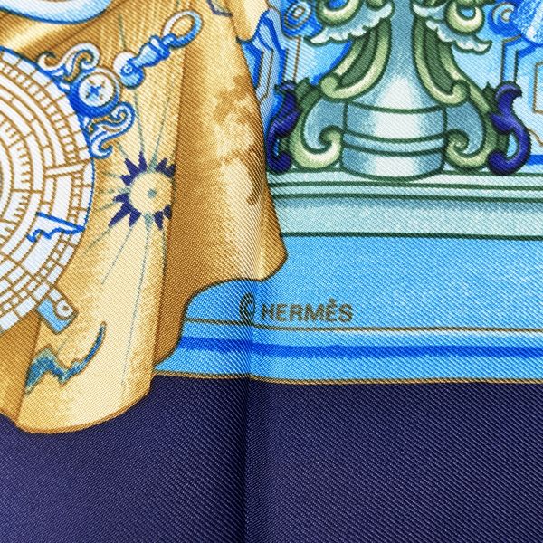 HERMES Carre 90 AZVLEJOS Thinking back to the Age of Discovery Scarf Silk Women's [Used A] 20230313