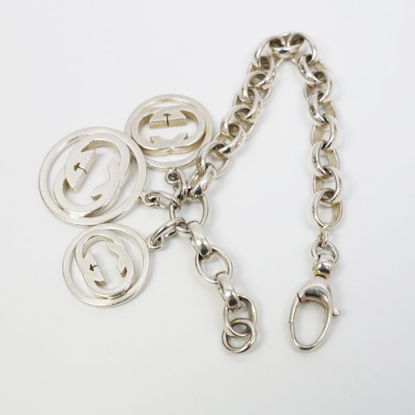 Used B/Standard] GUCCI Triple Double G Circle Ball Chain 16 Silver