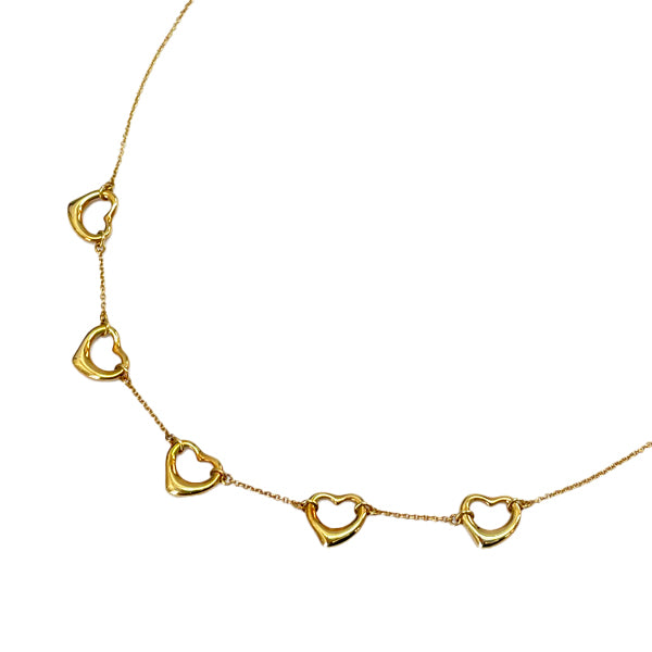 TIFFANY&amp;Co. Open Heart Elsa Peretti 5-strand Necklace K18 Yellow Gold Women's [Used B] 20230206