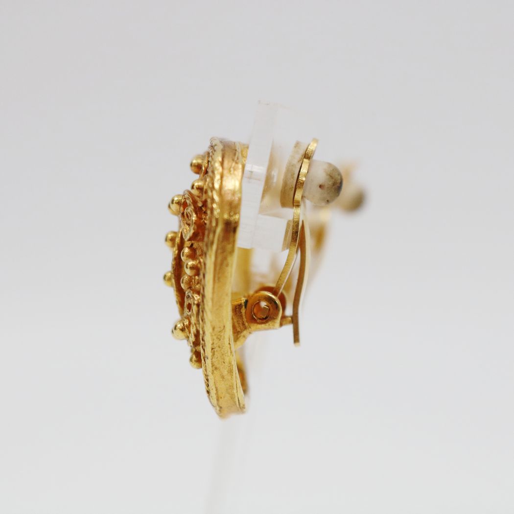CHANEL Cocomark Vintage Granulation 94A Earrings GP Women's [Used B] 20230111